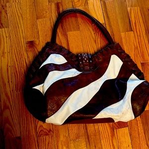 Brown and cream purse